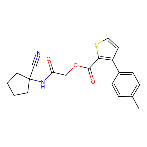 [(1-Cyanocyclopentyl)carbamoyl]methyl 3-(4-methylphenyl)thiophene-2-carboxylate structure