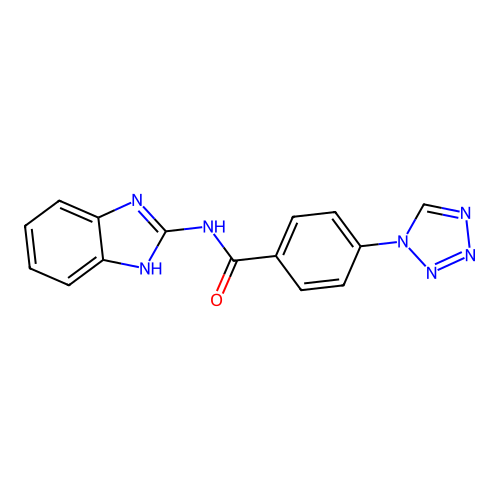 N-(1H-benzo[d]imidazol-2-yl)-4-(1H-tetrazol-1-yl)benzamide structure