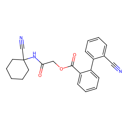 [2-[(1-Cyanocyclohexyl)amino]-2-oxoethyl] 2-(2-cyanophenyl)benzoate structure