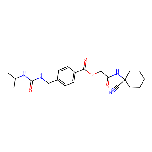 [2-[(1-cyanocyclohexyl)amino]-2-oxoethyl] 4-[(propan-2-ylcarbamoylamino)methyl]benzoate structure