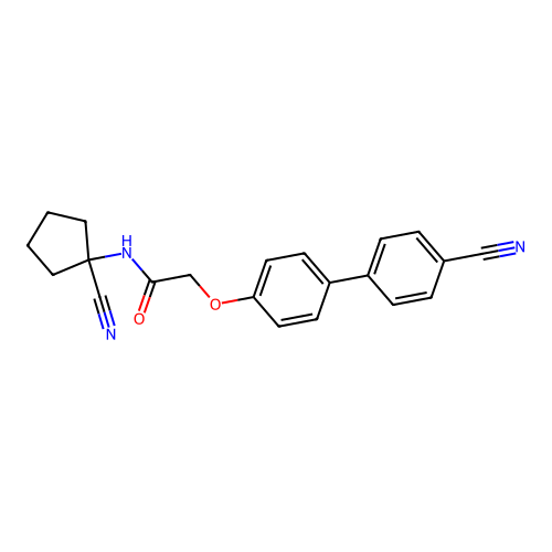 N-(1-cyanocyclopentyl)-2-[4-(4-cyanophenyl)phenoxy]acetamide structure