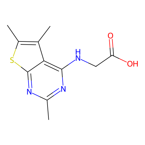 2-({Trimethylthieno[2,3-d]pyrimidin-4-yl}amino)acetic acid structure