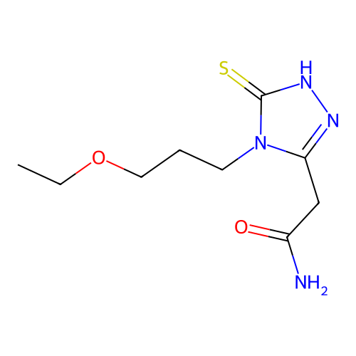 2-[4-(3-ethoxypropyl)-5-sulfanyl-4H-1,2,4-triazol-3-yl]acetamide structure