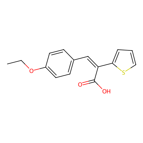 3-(4-Ethoxyphenyl)-2-(thiophen-2-yl)prop-2-enoic acid structure