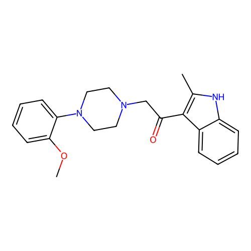 2-[4-(2-methoxyphenyl)piperazin-1-yl]-1-(2-methyl-1H-indol-3-yl)ethanone structure