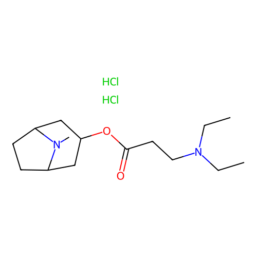 beta-Alanine, N,N-diethyl-, 8-methyl-8-azabicyclo(3.2.1)oct-3-yl ester, dihydrochloride, exo- structure