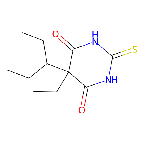 5-Ethyl-5-(1-ethylpropyl)-2-thiobarbituric acid structure