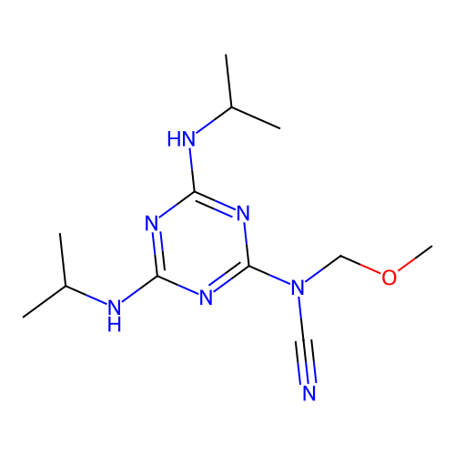 [4,6-Bis(propan-2-ylamino)-1,3,5-triazin-2-yl](methoxymethyl)cyanamide structure