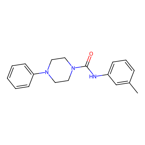 N-(3-methylphenyl)-4-phenyl-1-piperazinecarboxamide structure