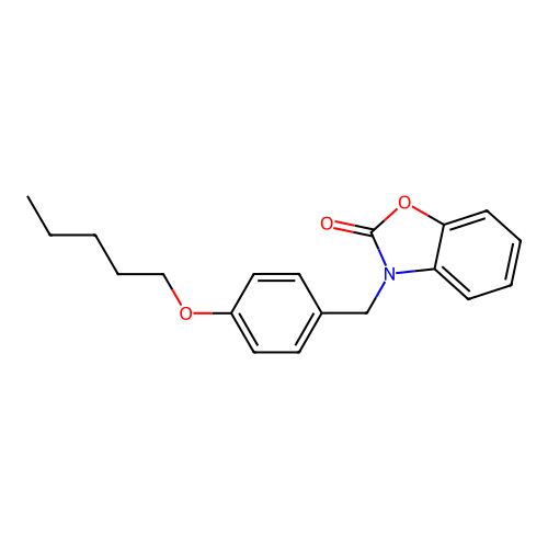 3-[4-(pentyloxy)benzyl]-1,3-benzoxazol-2(3H)-one structure