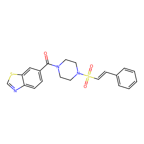 6-[4-(2-Phenylethenesulfonyl)piperazine-1-carbonyl]-1,3-benzothiazole structure