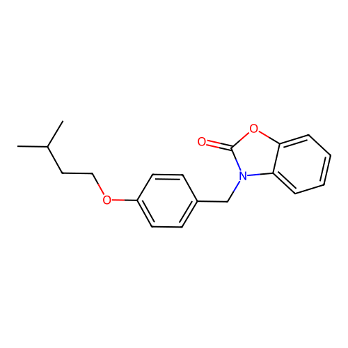 3-(4-(isopentyloxy)benzyl)benzo[d]oxazol-2(3H)-one structure