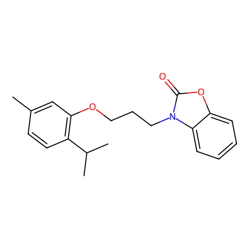 3-(3-(2-isopropyl-5-methylphenoxy)propyl)benzo[d]oxazol-2(3H)-one structure