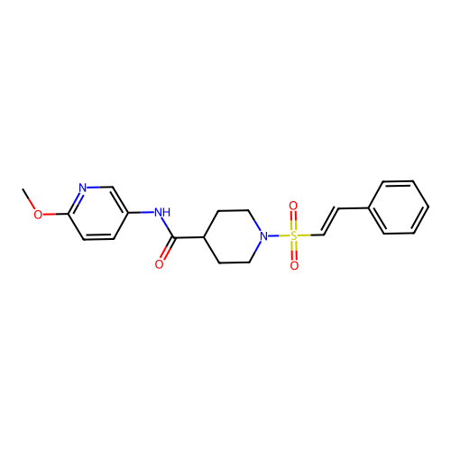 N-(6-methoxypyridin-3-yl)-1-(2-phenylethenesulfonyl)piperidine-4-carboxamide structure