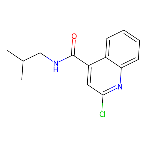 2-chloro-N-(2-methylpropyl)quinoline-4-carboxamide structure