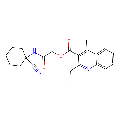 [(1-Cyanocyclohexyl)carbamoyl]methyl 2-ethyl-4-methylquinoline-3-carboxylate structure
