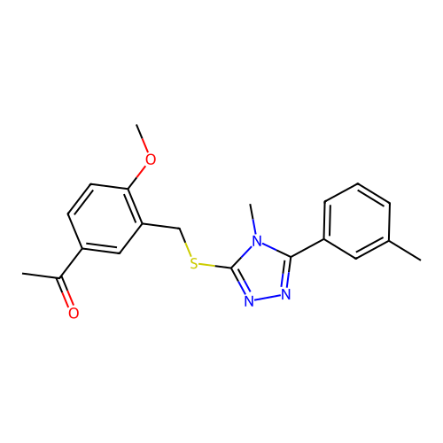 1-[4-methoxy-3-({[4-methyl-5-(3-methylphenyl)-4H-1,2,4-triazol-3-yl]sulfanyl}methyl)phenyl]ethan-1-one structure