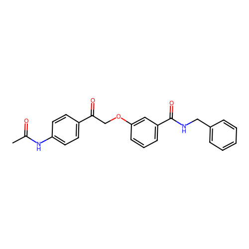 N-benzyl-3-[2-(4-acetamidophenyl)-2-oxoethoxy]benzamide structure