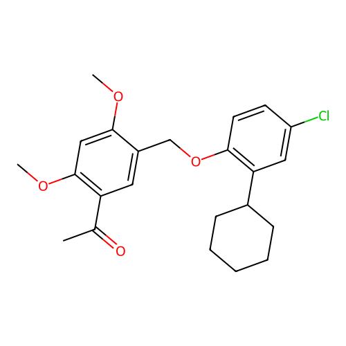 1-Acetyl-5-[(4-chloro-2-cyclohexylphenoxy)methyl]-2,4-dimethoxybenzene structure