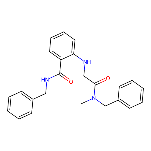 N-benzyl-2-({[benzyl(methyl)carbamoyl]methyl}amino)benzamide structure