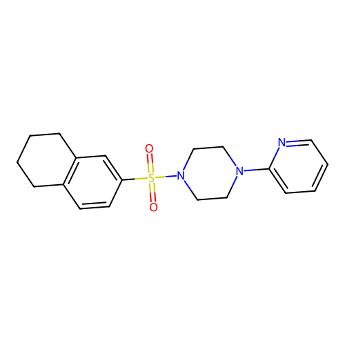 1-(Pyridin-2-yl)-4-(5,6,7,8-tetrahydronaphthalene-2-sulfonyl)piperazine structure