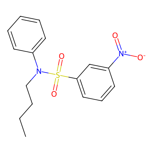 N-butyl-3-nitro-N-phenylbenzenesulfonamide structure