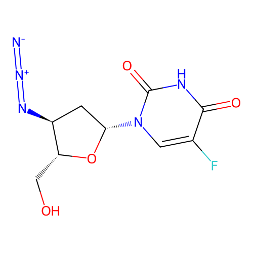 3'-Azido-2',3'-dideoxy-5-fluorouridine structure