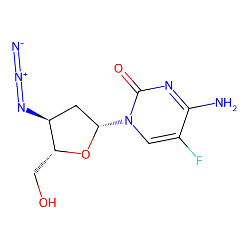 3'-Azido-2',3'-dideoxy-5-fluorocytidine structure