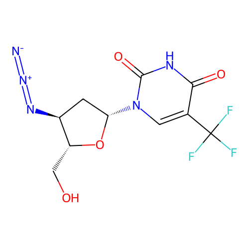 3'-Azido-2',3'-dideoxy-5-trifluoromethyluridine structure
