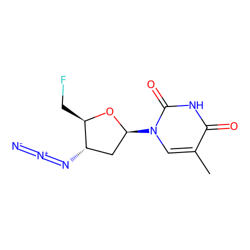 Thymidine, 3'-azido-3',5'-dideoxy-5'-fluoro- structure