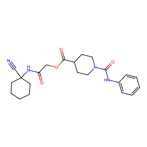 [(1-Cyanocyclohexyl)carbamoyl]methyl 1-(phenylcarbamoyl)piperidine-4-carboxylate structure