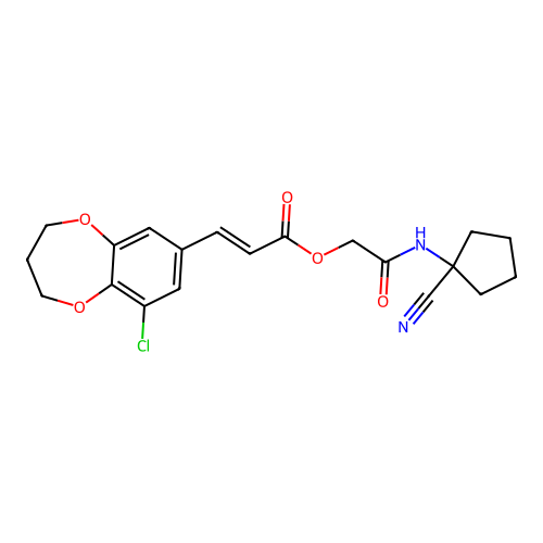 [(1-cyanocyclopentyl)carbamoyl]methyl 3-(9-chloro-3,4-dihydro-2h-1,5-benzodioxepin-7-yl)prop-2-enoate structure