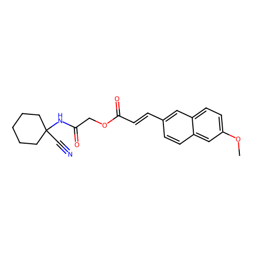 [2-[(1-cyanocyclohexyl)amino]-2-oxoethyl] (E)-3-(6-methoxynaphthalen-2-yl)prop-2-enoate structure