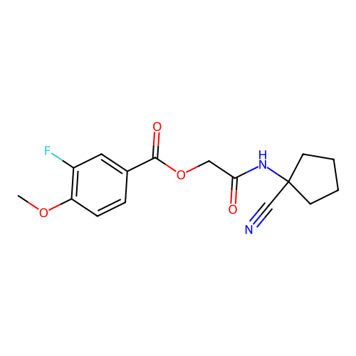 [(1-Cyanocyclopentyl)carbamoyl]methyl 3-fluoro-4-methoxybenzoate structure