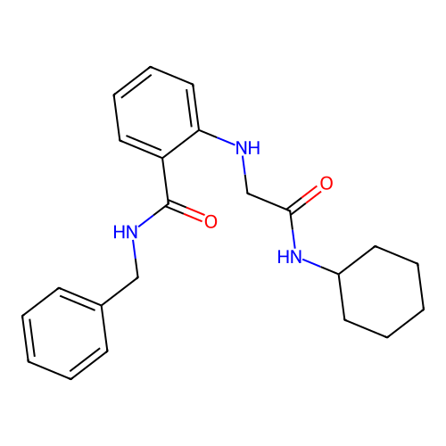 N-benzyl-2-{[(cyclohexylcarbamoyl)methyl]amino}benzamide structure