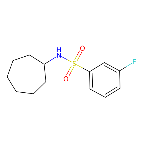 N-cycloheptyl-3-fluorobenzenesulfonamide structure