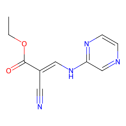Ethyl 2-cyano-3-(pyrazin-2-ylamino)acrylate structure