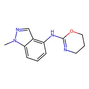 Indazole, 1-methyl-4-(2-(1,3-oxazinylideneamino))- structure