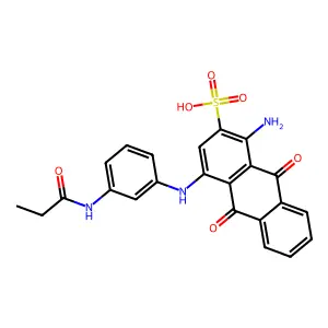 2-Anthracenesulfonic acid, 1-amino-9,10-dihydro-9,10-dioxo-4-[[3-[(1-oxopropyl)amino]phenyl]amino]- structure