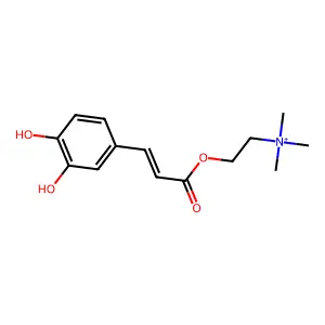 2-[3-(3,4-Dihydroxyphenyl)prop-2-enoyloxy]ethyl-trimethylazanium structure