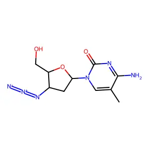 3'-Azido-2',3'-dideoxy-5-methylcytidine structure