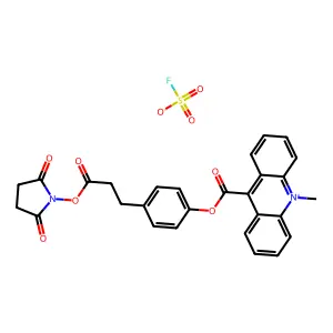 4-(2-Succinimidyloxycarbonylethyl)phenyl-10-methylacridinium-9-carboxylate structure