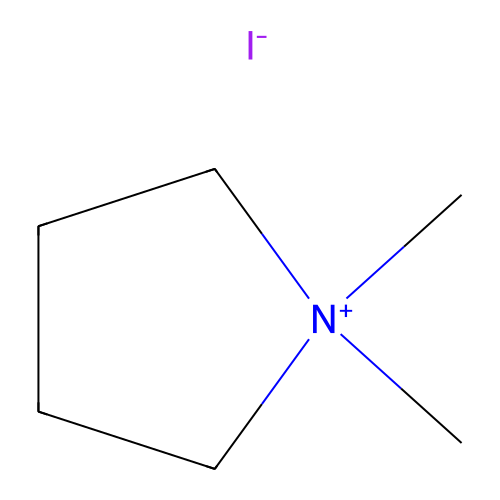 二甲基吡咯烷鎓碘化物 structure