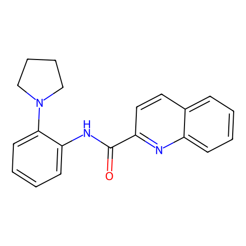 2-Quinolinecarboxamide, N-(2-(1-pyrrolidinyl)phenyl)- structure