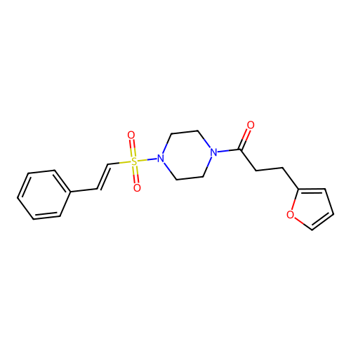 3-(Furan-2-yl)-1-[4-(2-phenylethenesulfonyl)piperazin-1-yl]propan-1-one structure