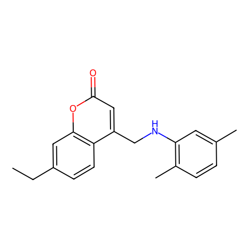 4-{[(2,5-Dimethylphenyl)amino]methyl}-7-ethylchromen-2-one structure