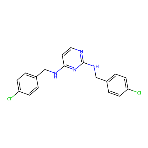 N2,N4-Bis(4-chlorobenzyl)pyrimidine-2,4-diamine structure