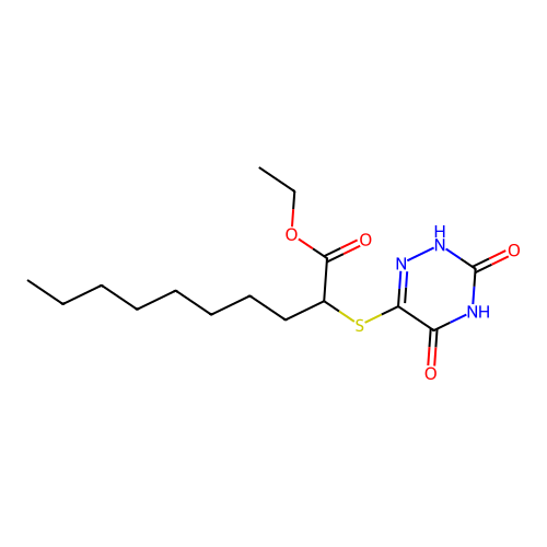 ethyl 2-[(3,5-dioxo-2H-1,2,4-triazin-6-yl)sulfanyl]decanoate structure
