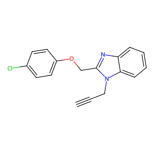 4-Chloro-1-[(1-prop-2-ynylbenzimidazol-2-yl)methoxy]benzene structure