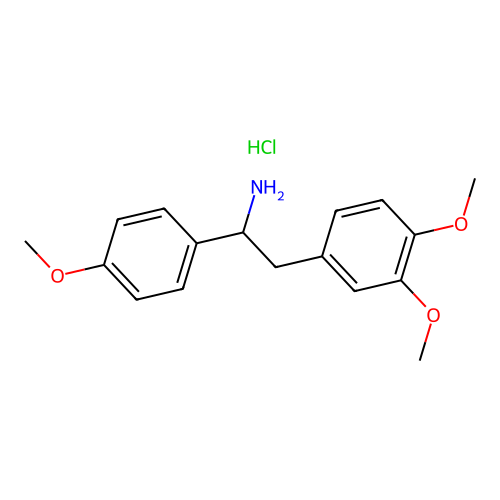 Benzeneethanamine, 3,4-dimethoxy-alpha-(4-methoxyphenyl)-, hydrochloride structure